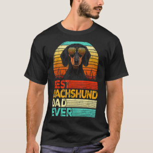 Mens Retro Vintage Best Dachshund Dad Ever Fathers T-Shirt
