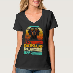 Mens Retro Vintage Best Dachshund Dad Ever Fathers T-Shirt