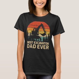 Mens Retro Vintage Best Excavator Dad Ever Father' T-Shirt