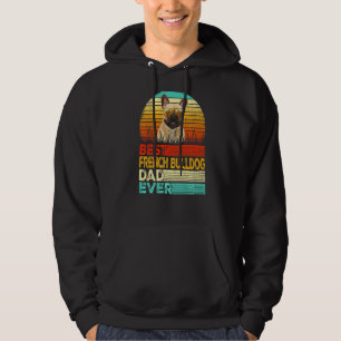 Mens Retro Vintage Best French Bulldog Dad Ever Fa Hoodie