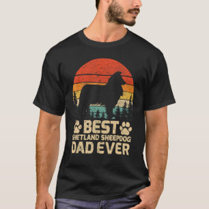 Mens Retro Vintage Best Shetland Sheepdog Dad Ever T-Shirt