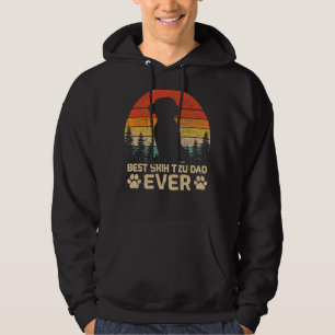 Mens Retro Vintage Best Shih Tzu Dad Ever Father's Hoodie