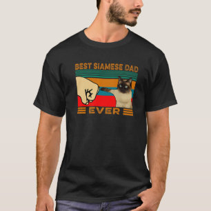 Mens Retro Vintage Best Siamese Cat Dad Ever Fist T-Shirt