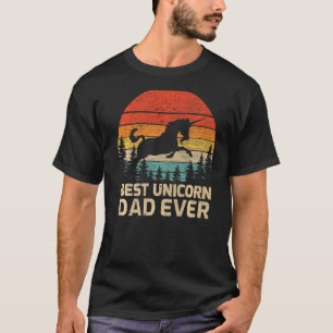 Mens Retro Vintage Best Unicorn Dad Ever Father's T-Shirt