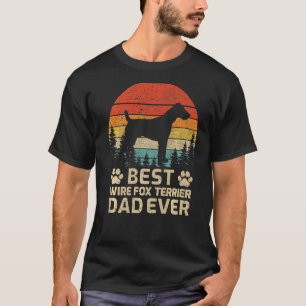 Mens Retro Vintage Best Wire Fox Terrier Dad Ever  T-Shirt