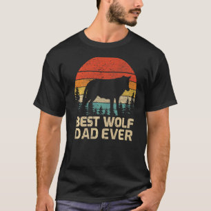 Mens Retro Vintage Best Wolf Dad Ever Father's Day T-Shirt