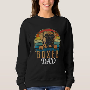 Mens Retro Vintage Boxer Dad Boxed Dog Daddy Fathe Sweatshirt