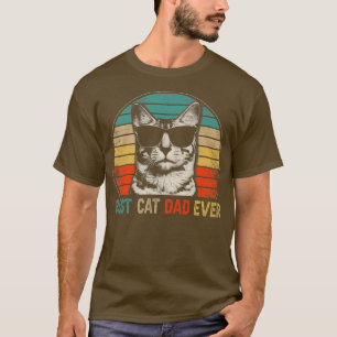 Mens Retro Vintage Cat Dad Funny Best Cat Dad Ever T-Shirt