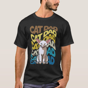 Mens Retro Vintage Cat Oriental Shorthair Cat Dad T-Shirt