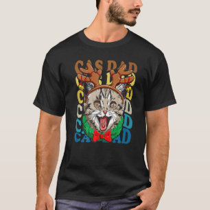 Mens Retro Vintage Cats British Shorthair Cat Dad T-Shirt