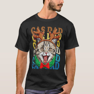 Mens Retro Vintage Cats British Shorthair Cat Dad  T-Shirt