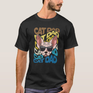 Mens Retro Vintage Cool Sphynx Cat Cat Dad Kitty D T-Shirt