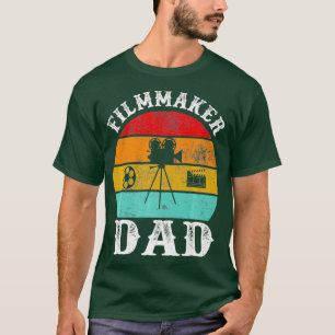 Mens Retro Vintage Filmmaker Dad Fathers Day T-Shirt