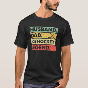 Mens Retro Vintage Husband Dad Ice Hockey Legend C T-Shirt
