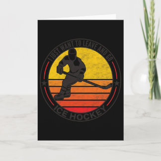 Mens Retro Vintage Ice Hockey Funny Hockey Player Card