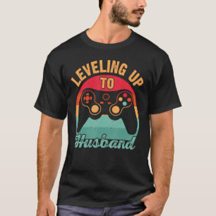 Mens Retro Vintage Levelling Up To Husband Bride T T-Shirt