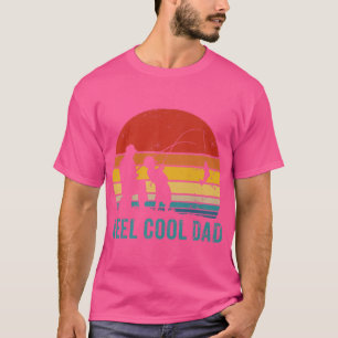 Mens Retro Vintage Reel Cool Dad Fishing Daddy Pap T-Shirt