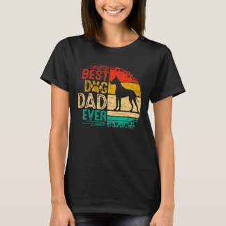 Mens Retro Vintage Sunset Best Dane Dog Dad Ever T-Shirt