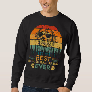 Mens Retro Vintage Sunset Best English Mastiff Dad Sweatshirt
