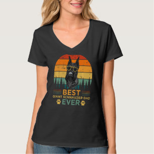 Mens Retro Vintage Sunset Best Giant Schnauzer Dad T-Shirt