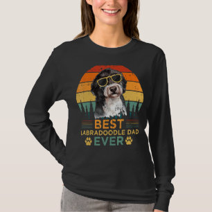Mens Retro Vintage Sunset Best Labradoodle Dad Fat T-Shirt