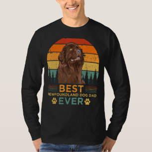 Mens Retro Vintage Sunset Best Newfoundland Dog Da T-Shirt