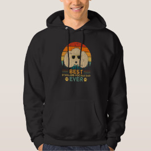Mens Retro Vintage Sunset Best Standard Poodle Dad Hoodie