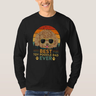 Mens Retro Vintage Sunset Best Toy Poodle Dad Fath T-Shirt