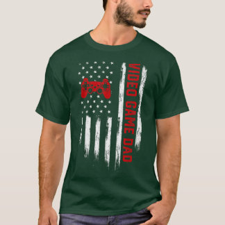 Mens Retro Vintage USA American Flag Video Game Da T-Shirt