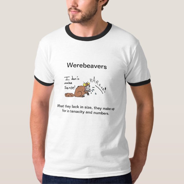 Men's Ringer T: The Majestic Werebeaver T-Shirt (Front)
