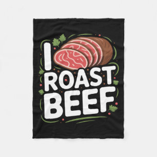 Mens Roast Beef Bbq Meat Lover Butcher Chef Humour Fleece Blanket