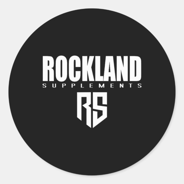 Mens Rockland Supplements Gym Fitness Workout Body Classic Round Sticker (Front)