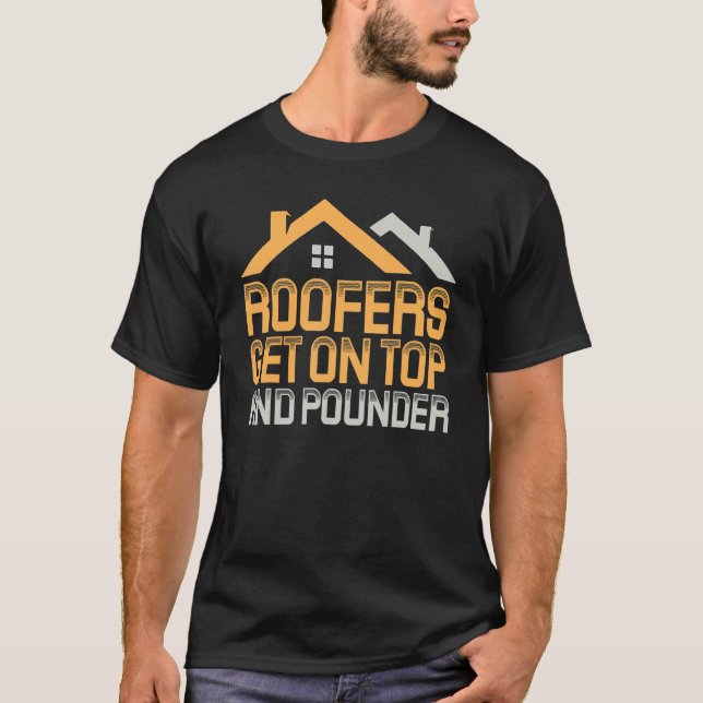 Mens Roofer Mens Roofing  Roofer T-Shirt (Front)