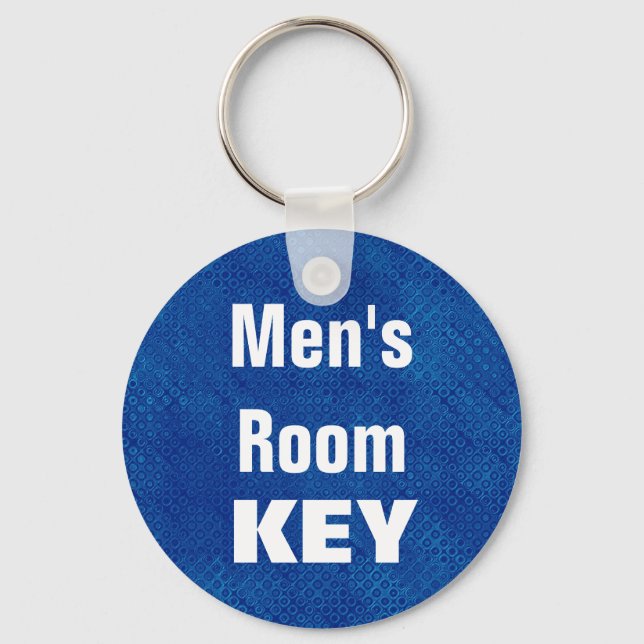 Men's Room Keychain - Blue and Black (Front)