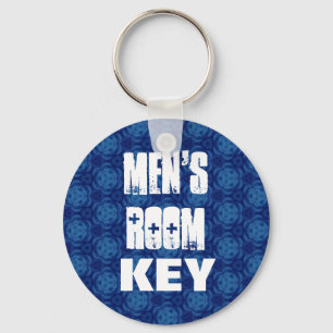 Men's Room Keychain - Blue Pattern