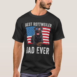 Mens Rottweiler Dad American Flag Dog  Owner Rotti T-Shirt