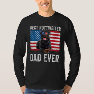Mens Rottweiler Dad American Flag Dog Owner Rotti T-Shirt