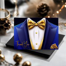 Mens Royal Blue Gold Tuxedo Birthday Party
