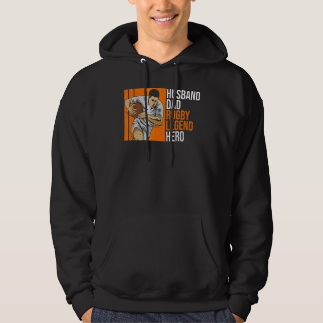 Mens Rugby Sport For Your Rugby Husband Hoodie (Front)