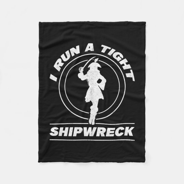 Mens run a tight shipwreck caribbean freebooter fleece blanket (Front)