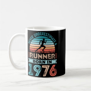 Mens Runner Born In 1976 50th Birthday Running Coffee Mug
