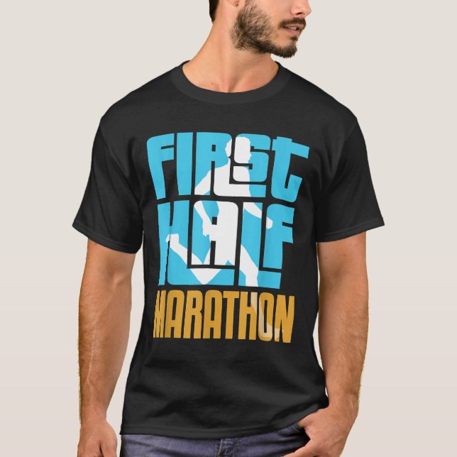Mens Runner Running  Mens First Half Marathon T-Shirt (Front)