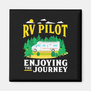 Mens rv pilot enjoying the journey funny camping magnet