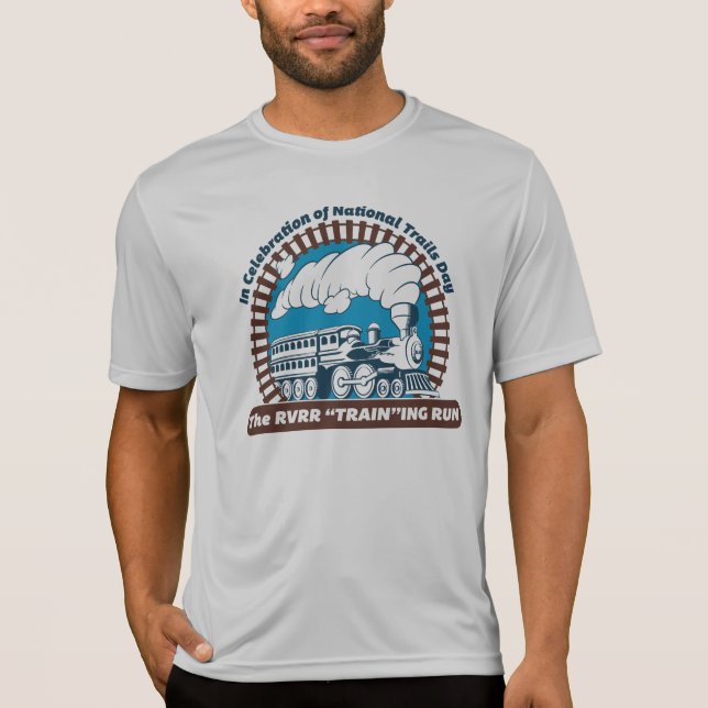 Men's RVRR "Train"ing Run Grey Tech T-Shirt (Front)