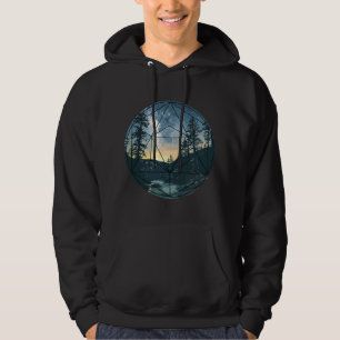 mens Sacred Geometry Meets Nature Outdoor Mountain Hoodie