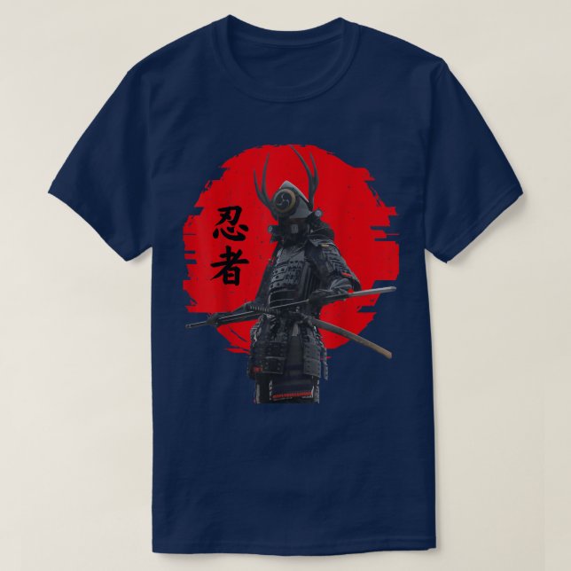 Mens Samurai Warrior with Sword, Japanese Samurai  T-Shirt (Design Front)