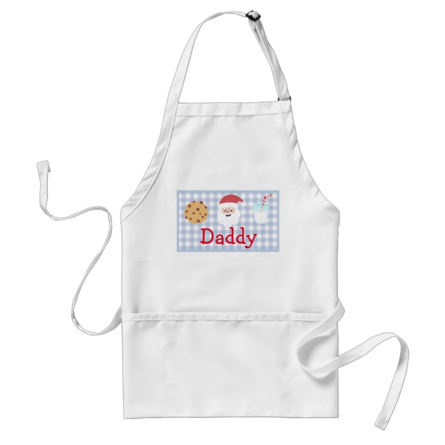 Mens Santa Milk and Cookies, Adult Apron (Front)