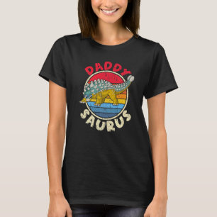 Mens Saurus Daddy I Ankylosaurus Dinosaur I Family T-Shirt