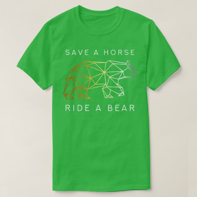Mens Save a horse ride a bear Gay Bear Premium  T-Shirt (Design Front)