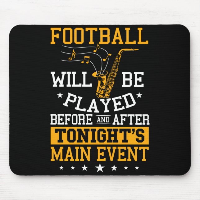 Mens saxophone lover musical instrument player mouse pad (Front)